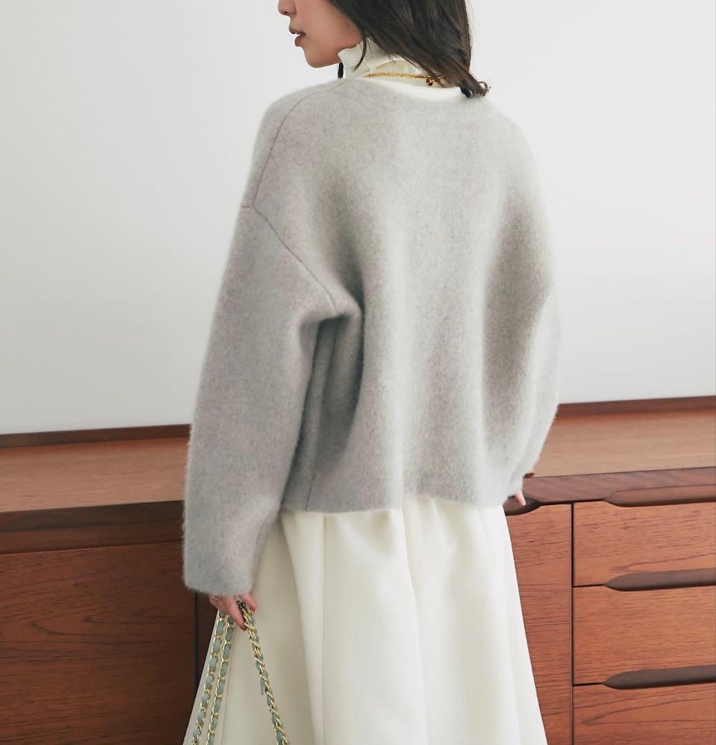 【美品】ハイクオリティウール接結ジャケットカーディガン