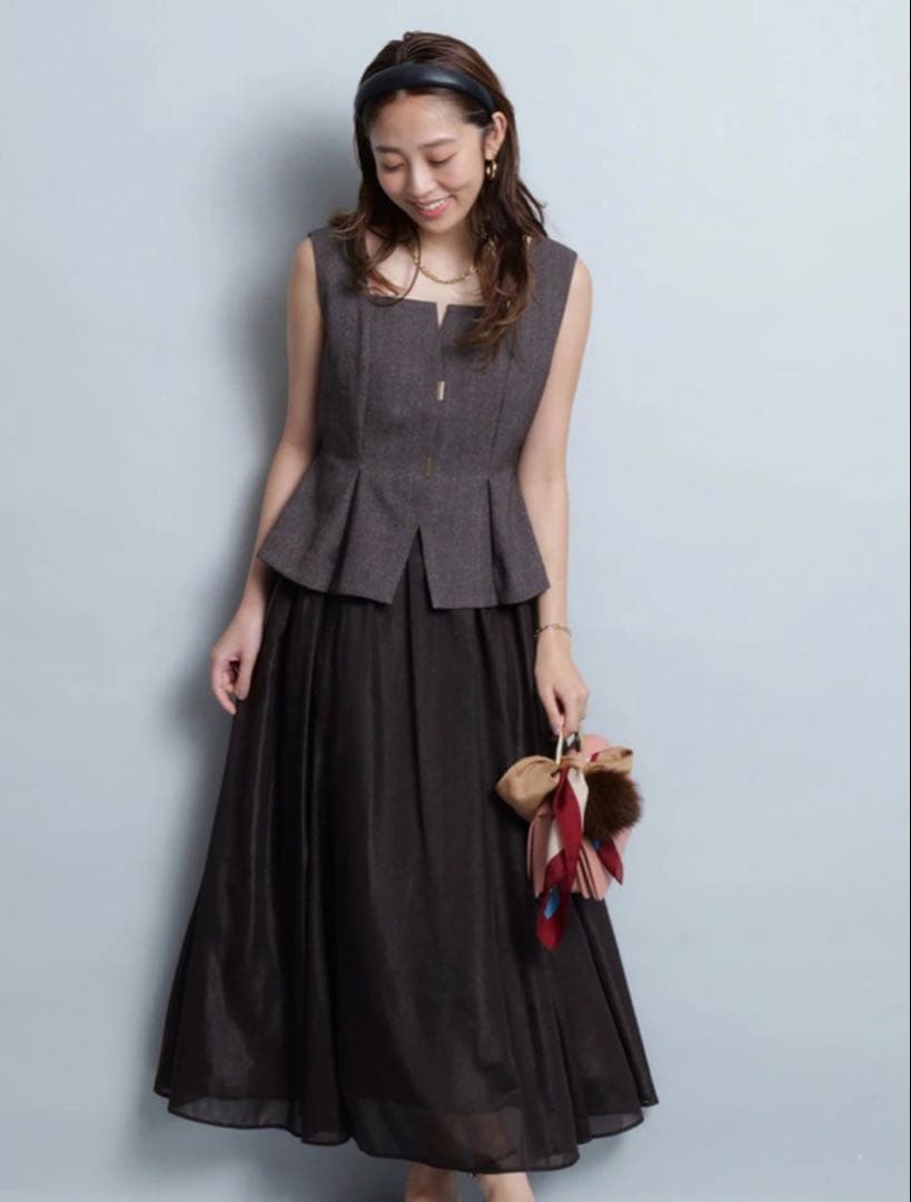 美品 JUSGLITTY ドッキングジャンスカワンピース