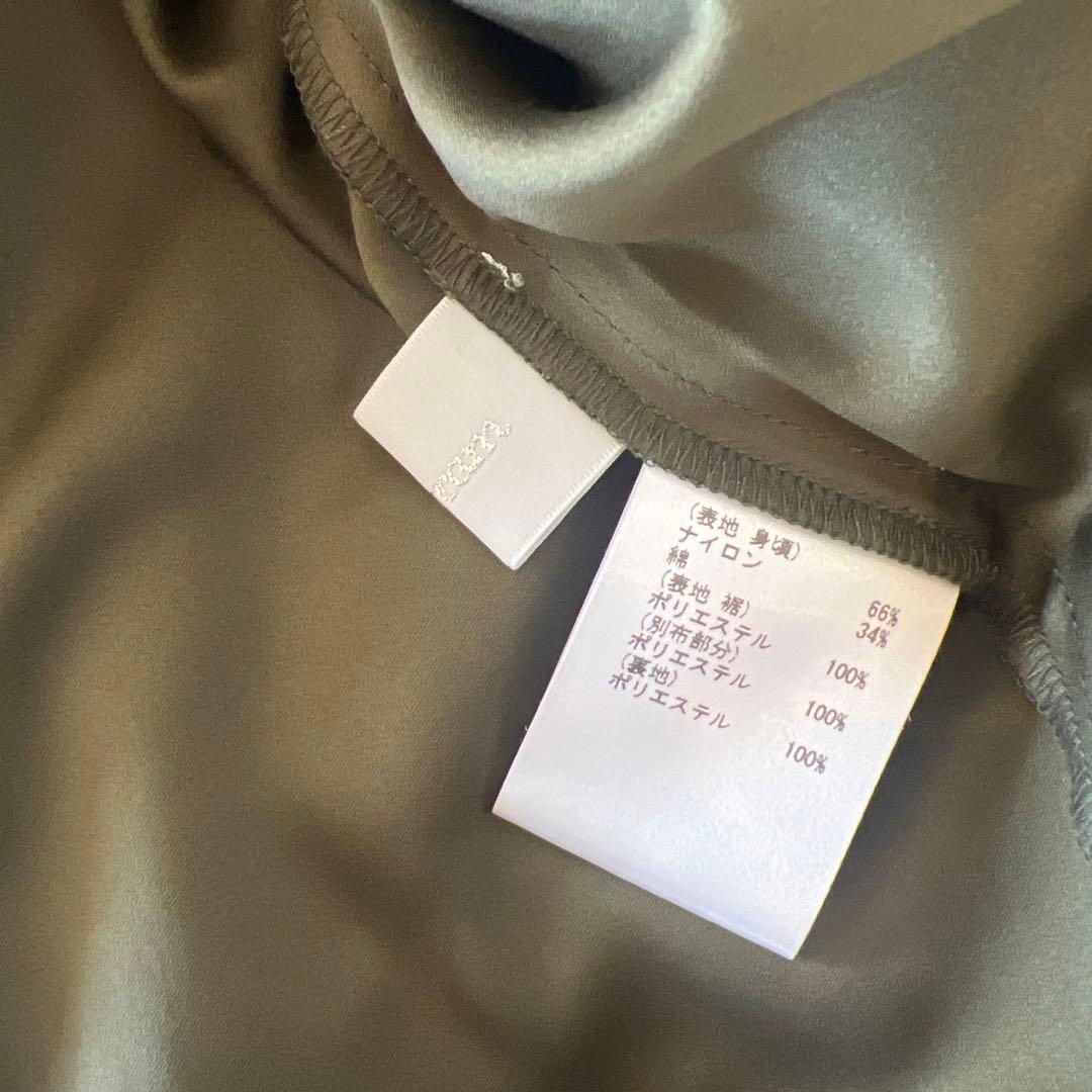 グレースコンチネンタル★38★ダイアグラムオリーブカーキ色レースシャツ襟ドレス