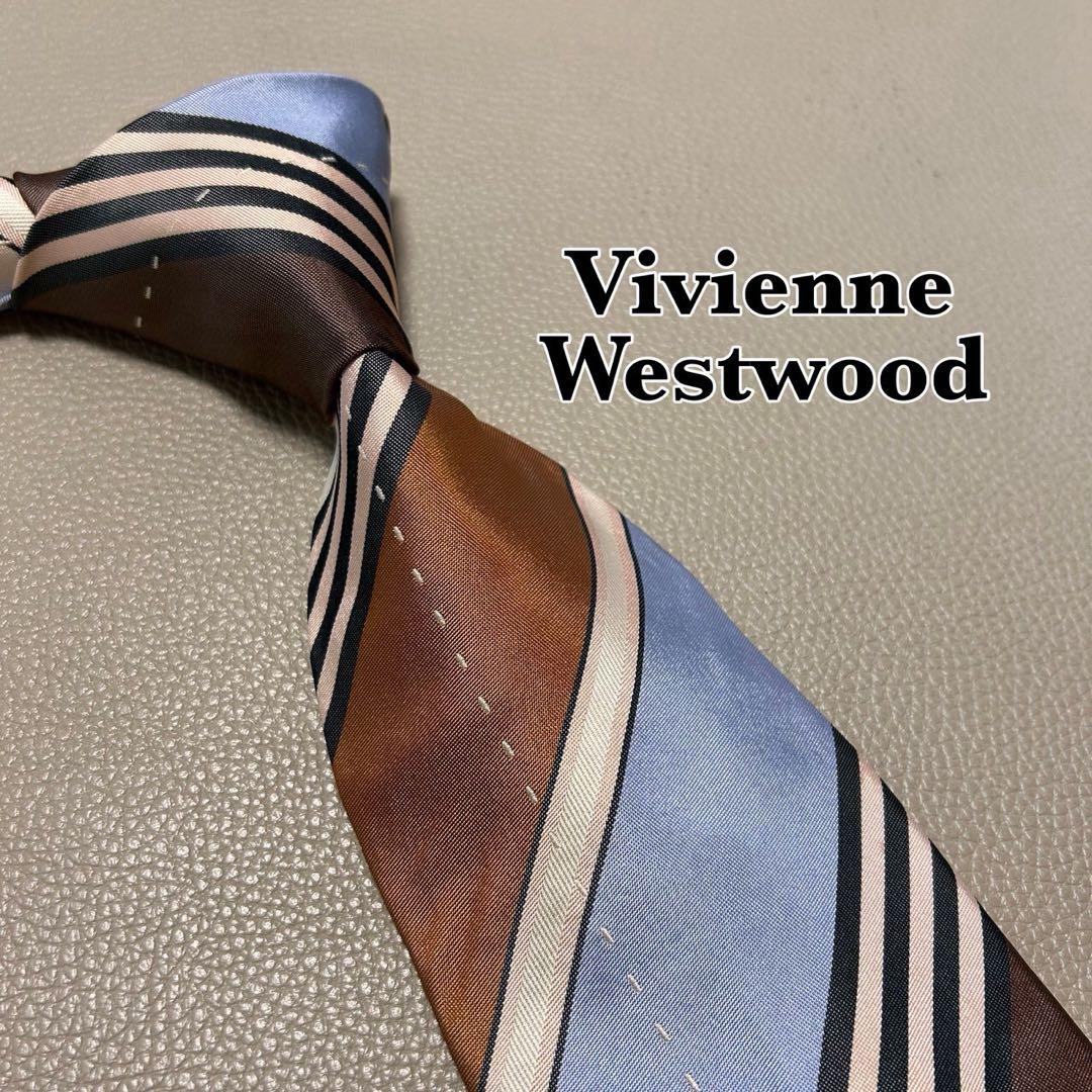 【美品】 ヴィヴィアンウエストウッド ネクタイ　ストライプ シルク オーブ