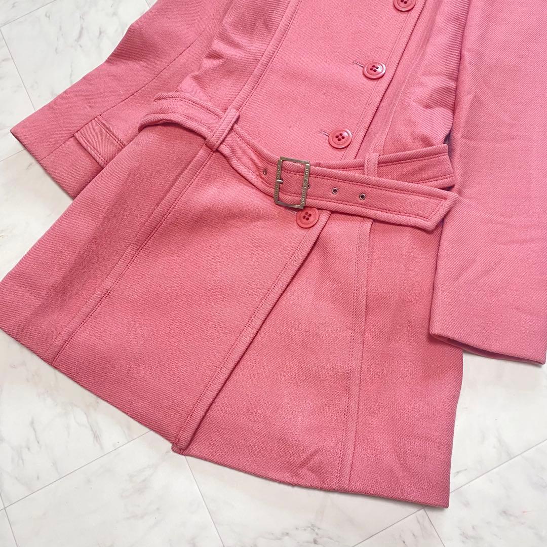 BURBERRY BLUE LABEL ピンク　ウールコート　ノバチェック
