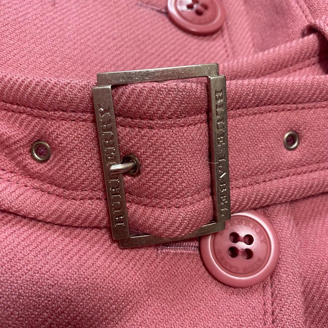 BURBERRY BLUE LABEL ピンク　ウールコート　ノバチェック