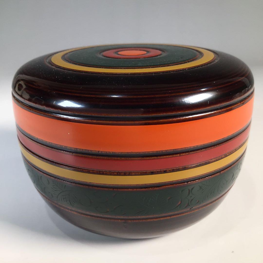 Ｍ７８４　棗　『和田瑾斎作』『独楽塗』『平棗』　共箱　茶道具