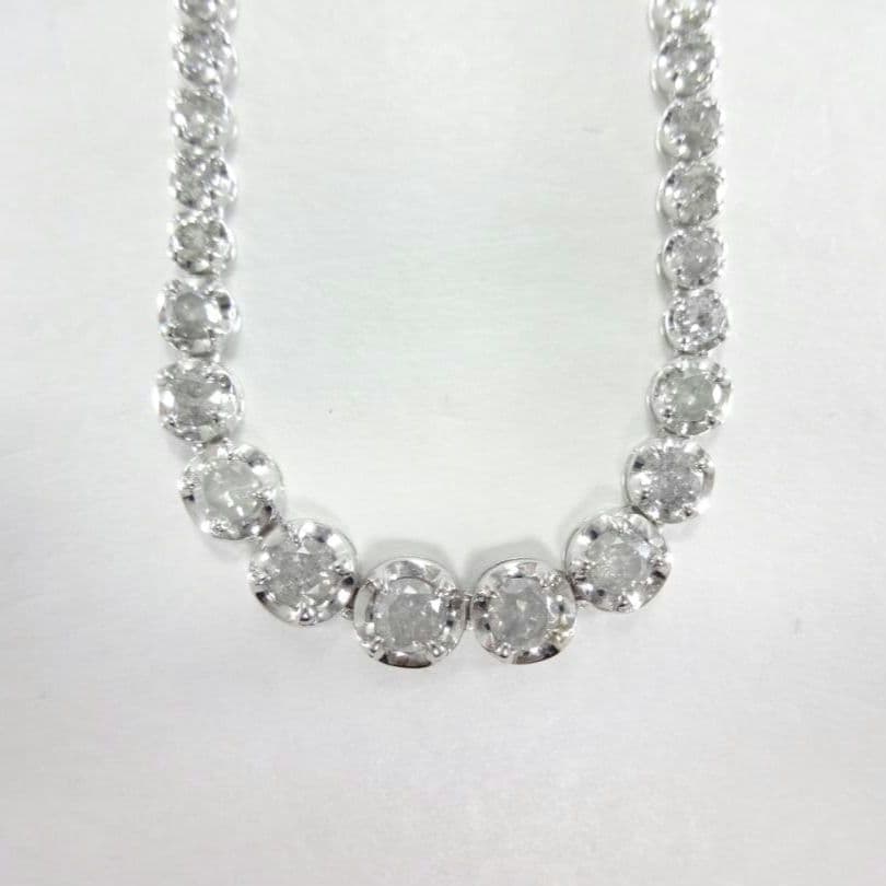 【ひー様】(鑑別書付)5.00ct　ダイヤモンド　テニスネックレス　K18WG