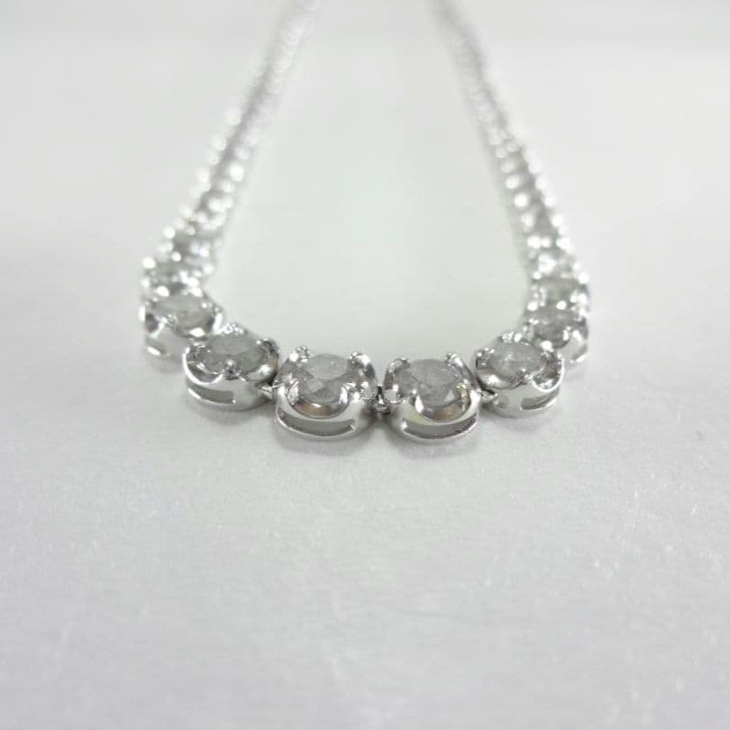 【ひー様】(鑑別書付)5.00ct　ダイヤモンド　テニスネックレス　K18WG