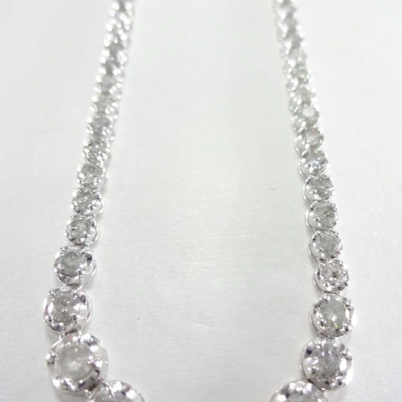 【ひー様】(鑑別書付)5.00ct　ダイヤモンド　テニスネックレス　K18WG