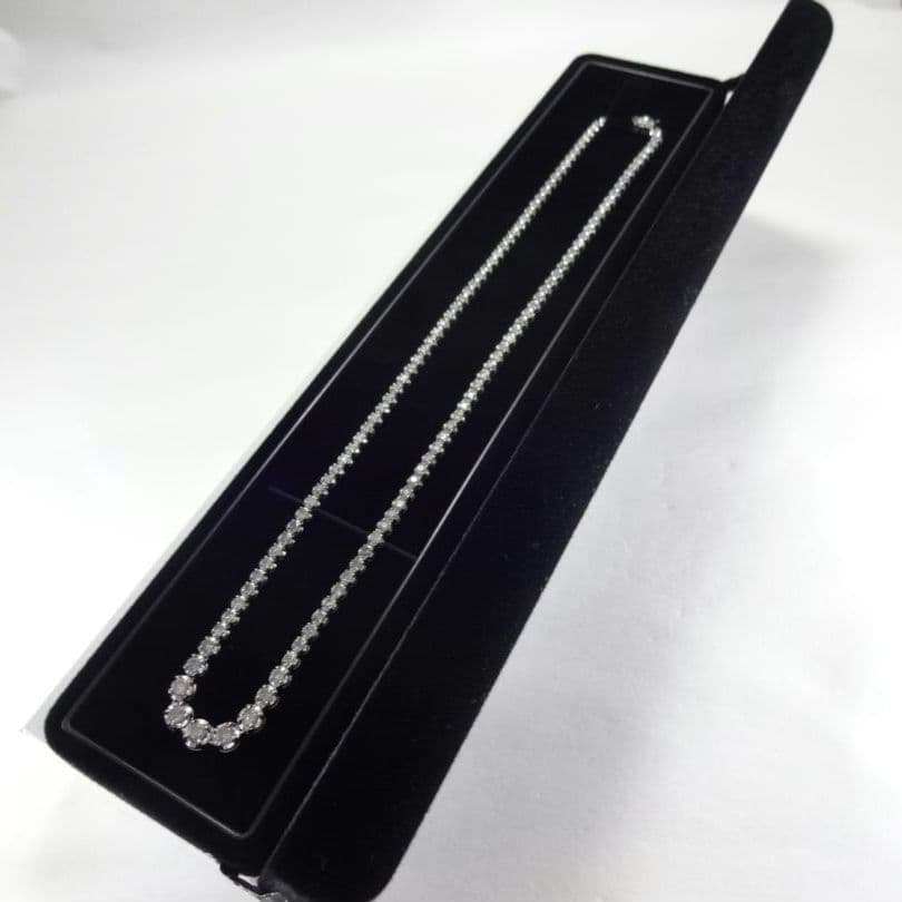 【ひー様】(鑑別書付)5.00ct　ダイヤモンド　テニスネックレス　K18WG