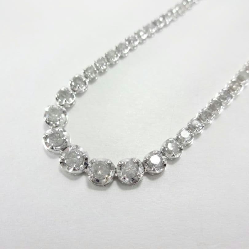 【ひー様】(鑑別書付)5.00ct　ダイヤモンド　テニスネックレス　K18WG
