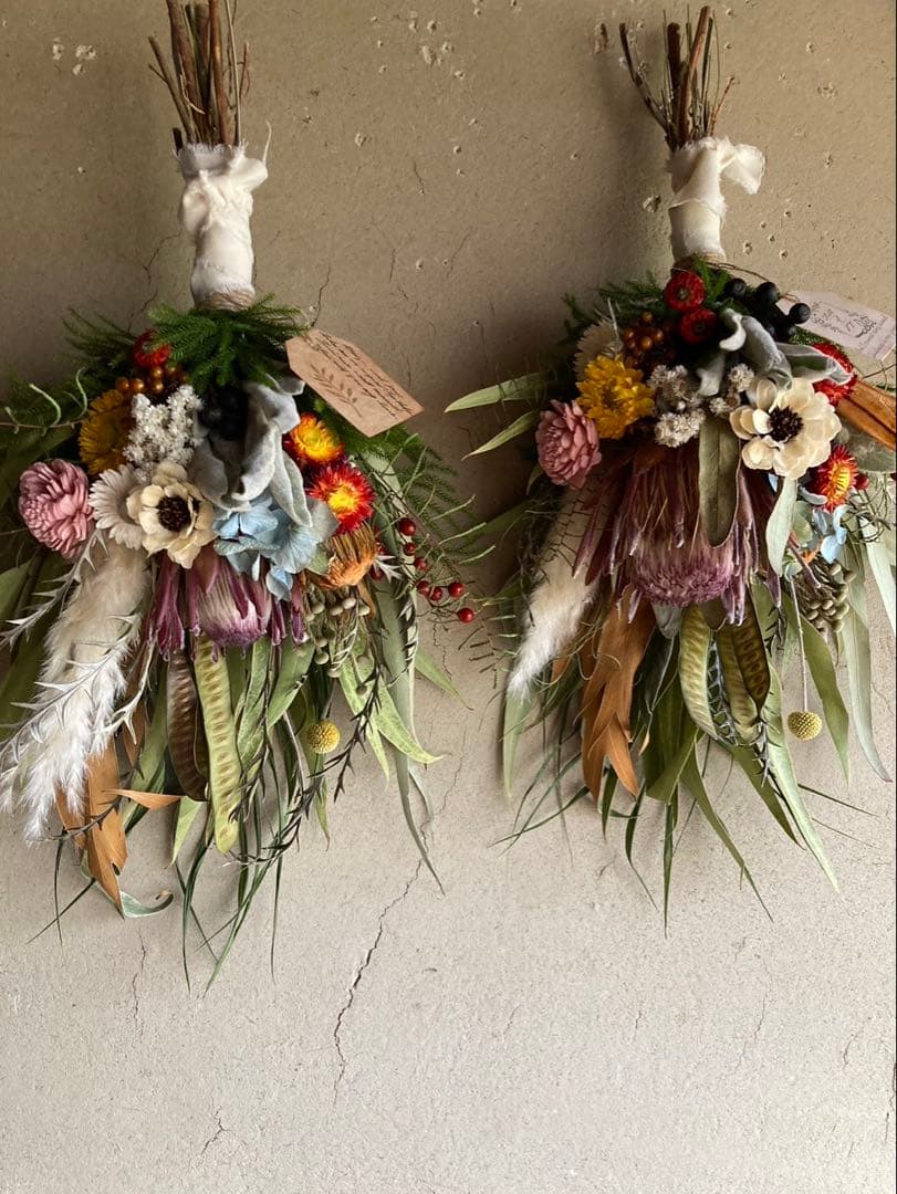 ドライフラワー　スワッグ×２　リース