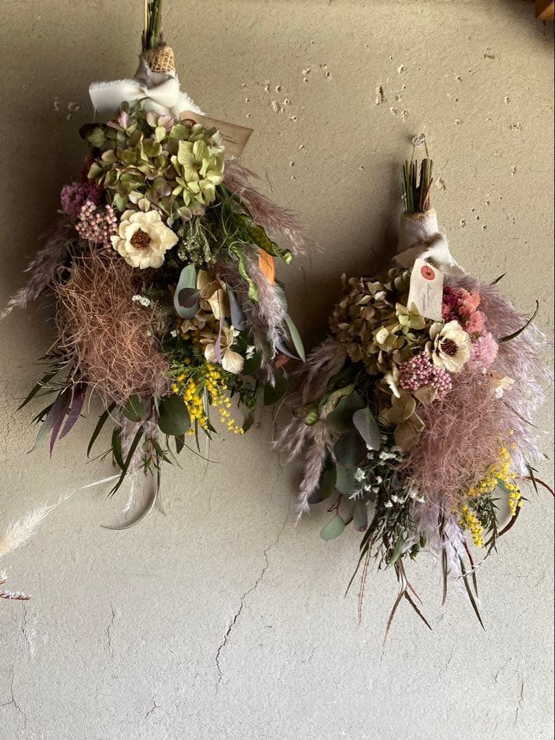 ドライフラワー　スワッグ×２　リース