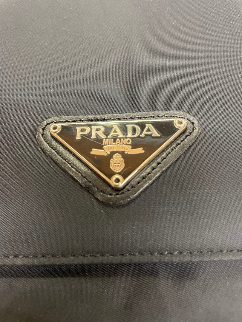 PRADA プラダ ナイロン ハンドバッグ／ショルダーバッグ ブラック 三角ロゴ