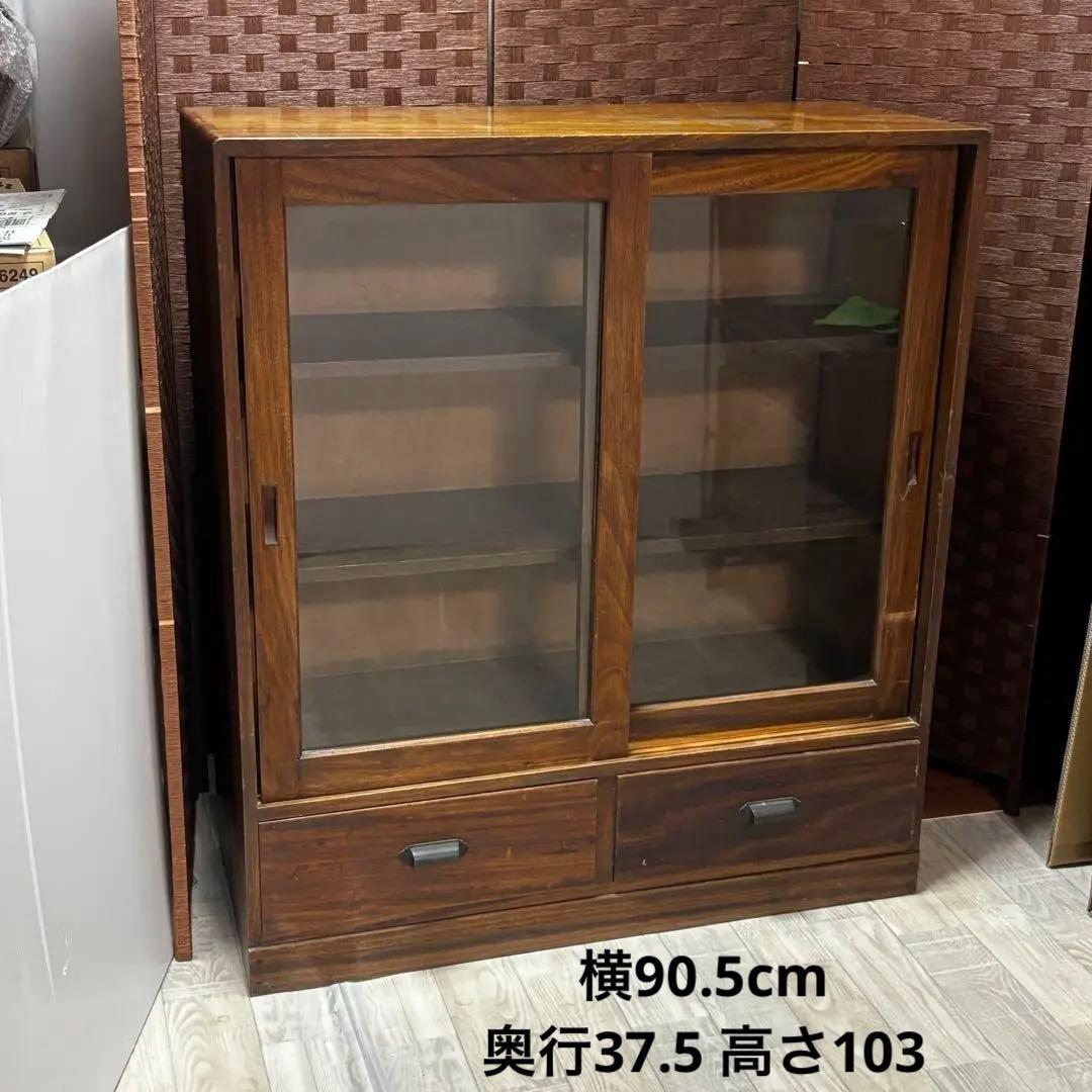 レトロ　アンティーク　飾り棚　キャビネット　古民家　食器棚　ガラス棚　カフェ