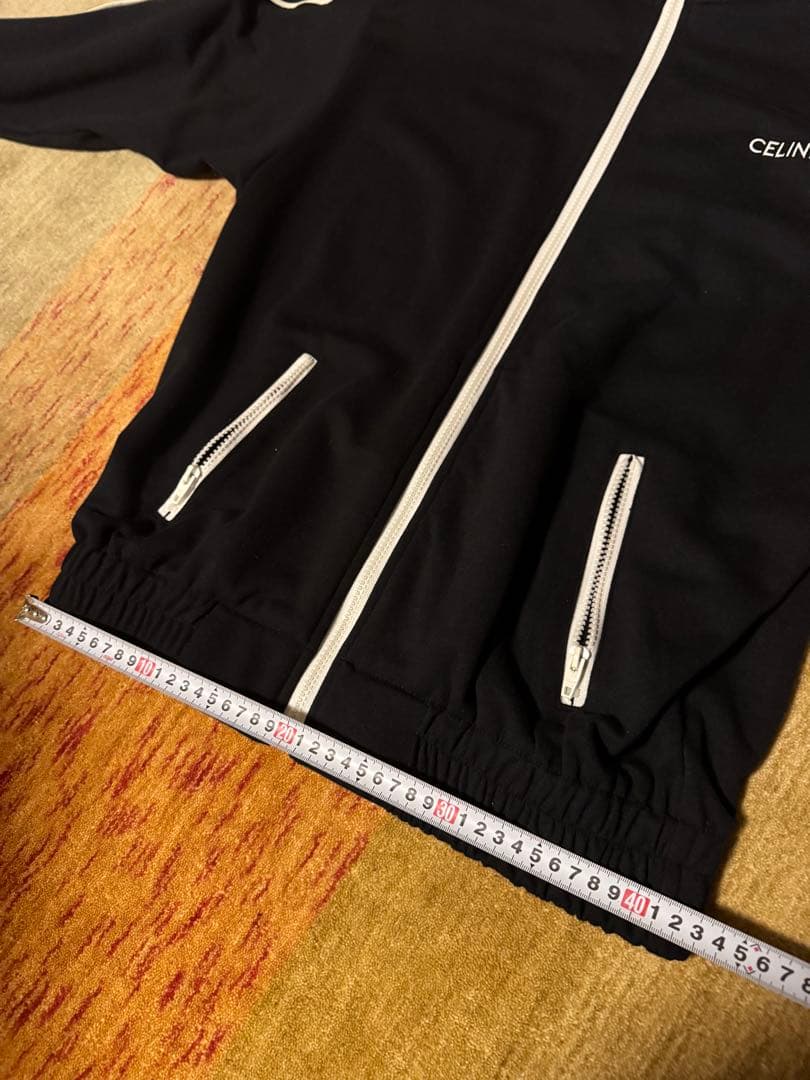 トラックジャケット　ブラック ホワイトストライプ