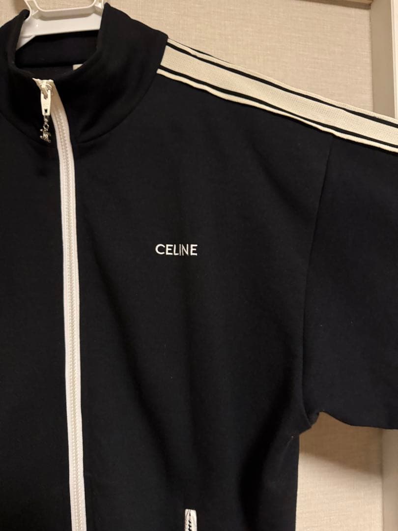 トラックジャケット　ブラック ホワイトストライプ