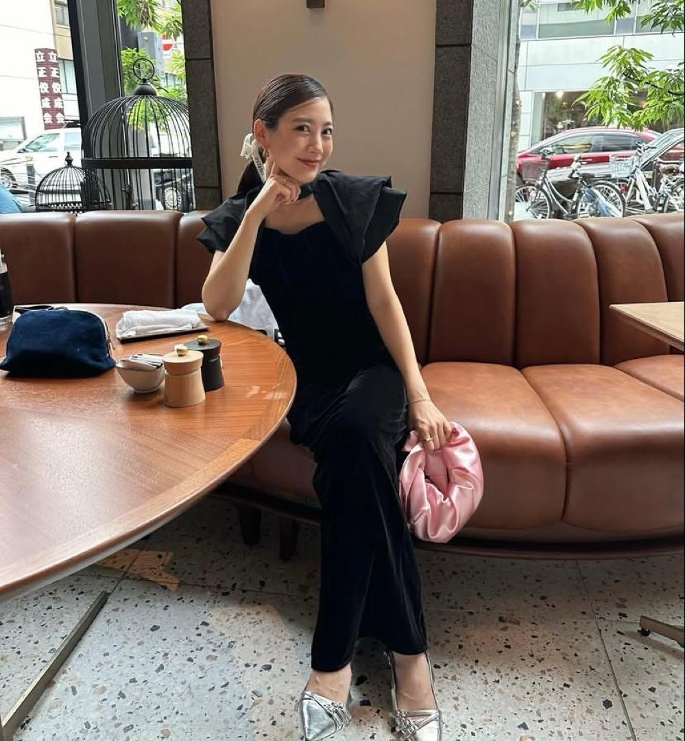 ANDRESD drape velour dress ドレープペロアドレス