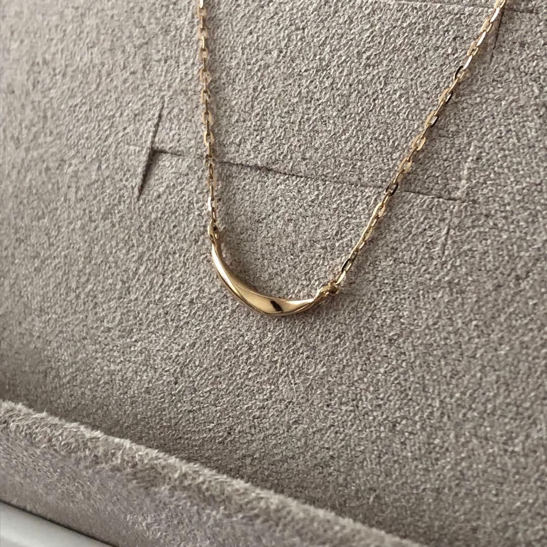 美品 エテ 【レイヤード】K10YGクレセントムーンネックレス イエローゴールド