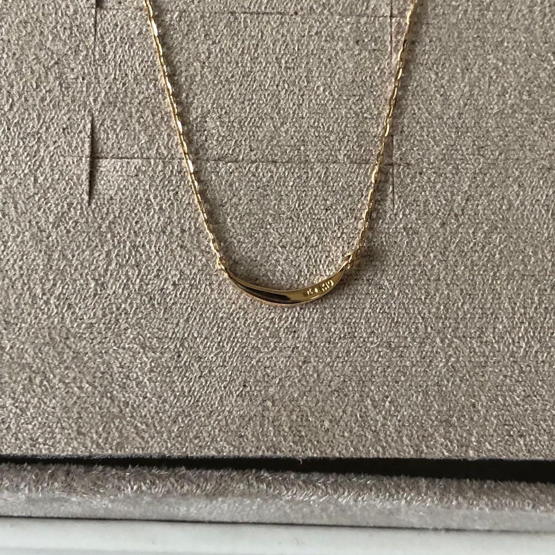 美品 エテ 【レイヤード】K10YGクレセントムーンネックレス イエローゴールド