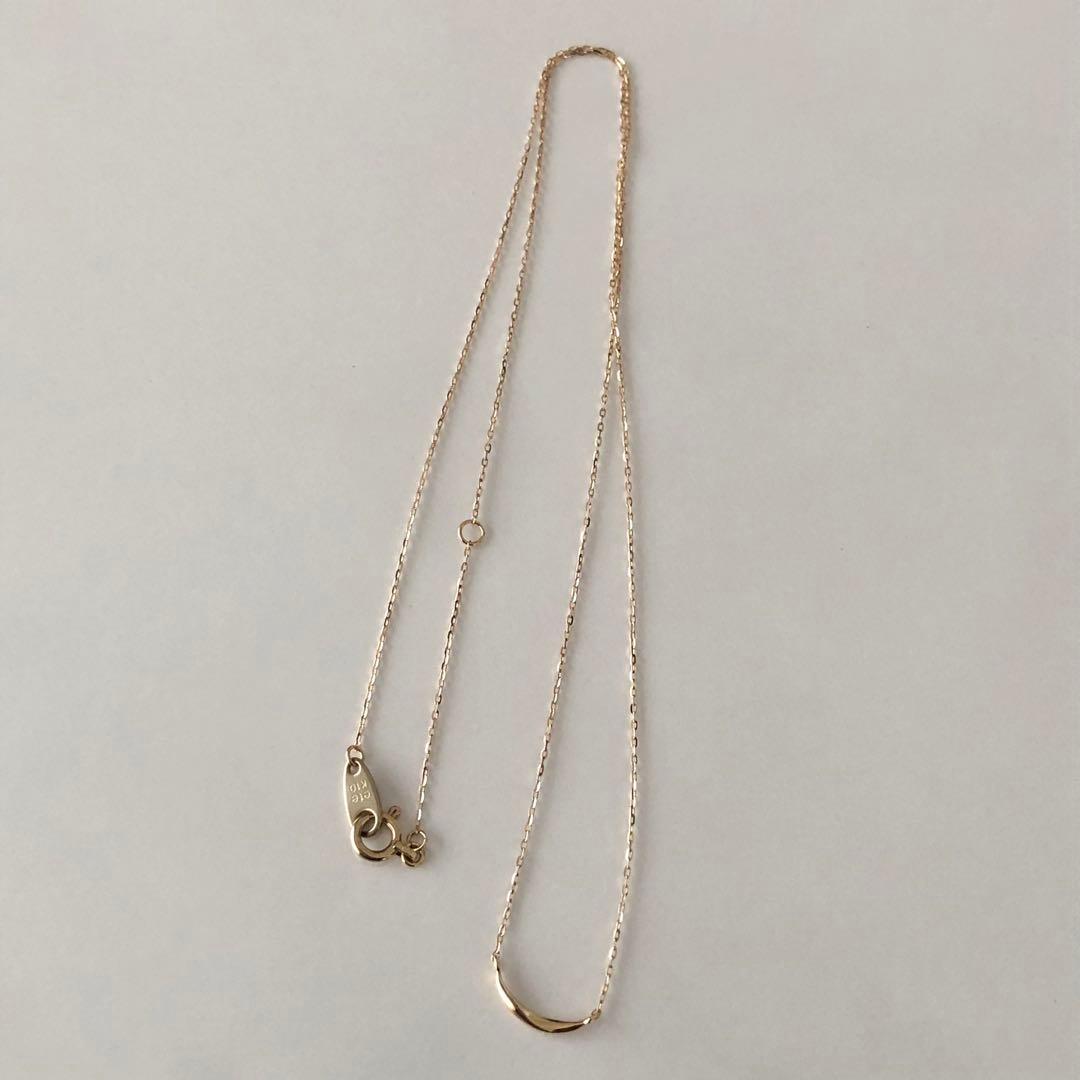 美品 エテ 【レイヤード】K10YGクレセントムーンネックレス イエローゴールド