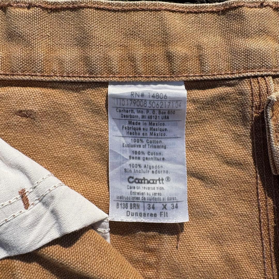 carhartt カーハート ダブルニー ブラウン ダックパンツ W34 L34