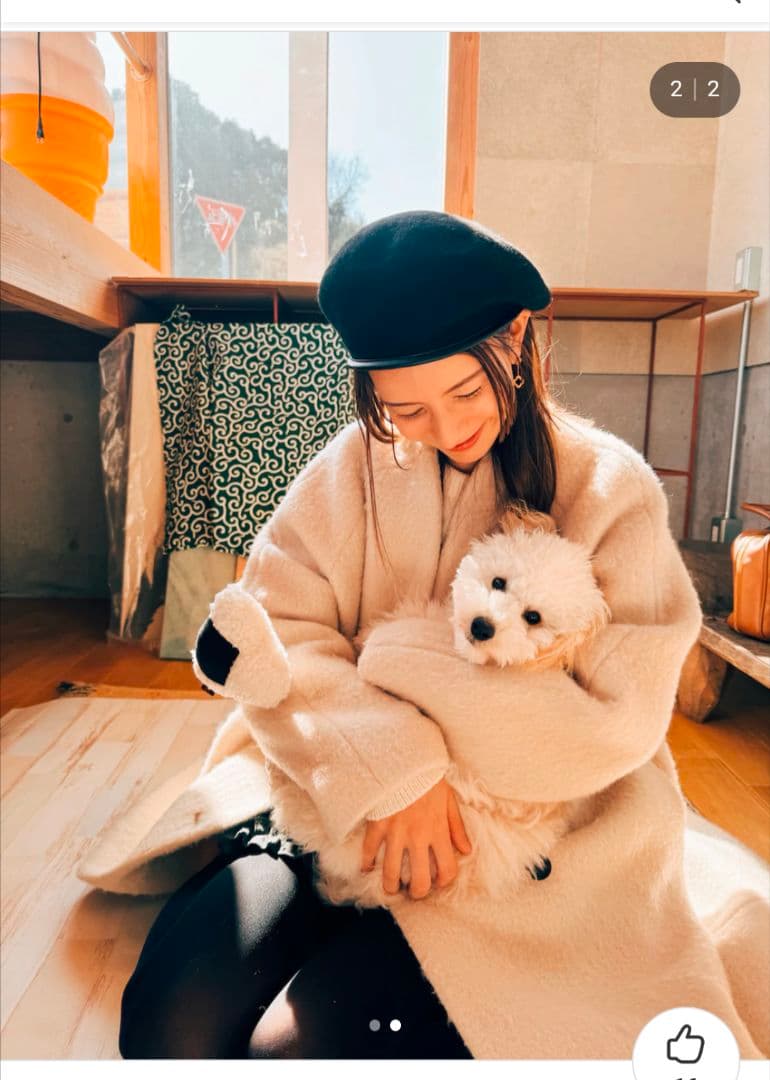 anuke シャギーコート　　36 アイボリー