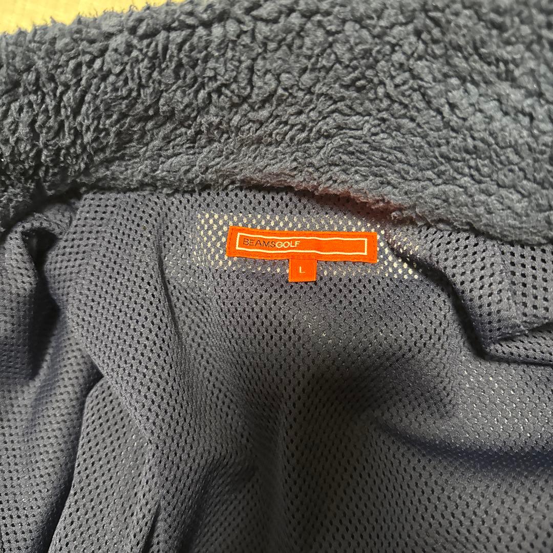 ビームスゴルフ　ボアフリースブルゾン　Ｌサイズ　ネイビー