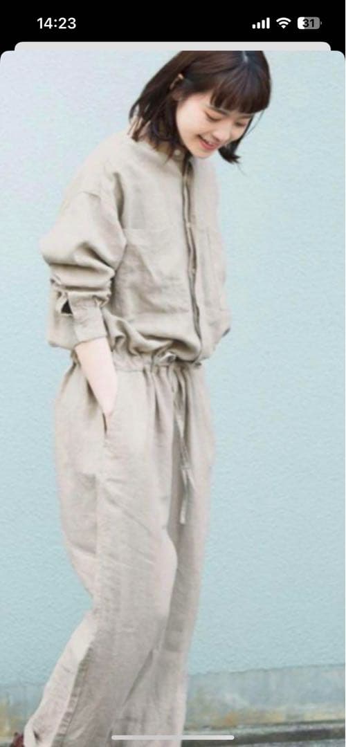 かぐれ　リネン　オールインワン　つなぎ