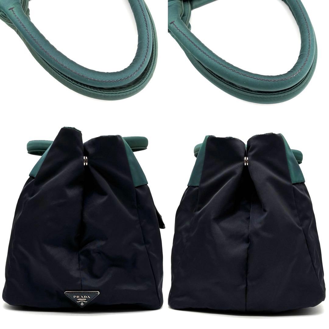 美品 プラダ 2way リバーシブル トートバッグ 三角ロゴ白タグ ユニセックス