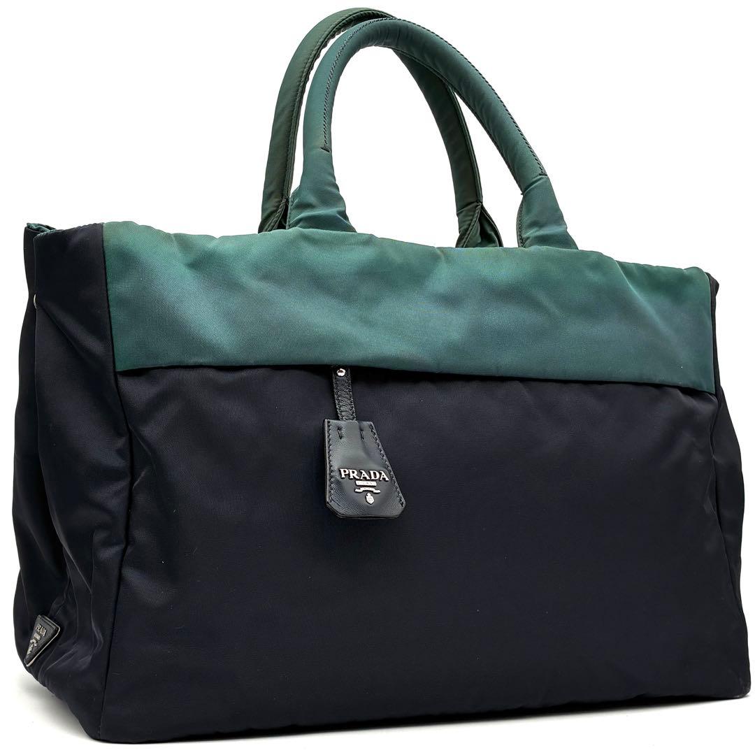 美品 プラダ 2way リバーシブル トートバッグ 三角ロゴ白タグ ユニセックス