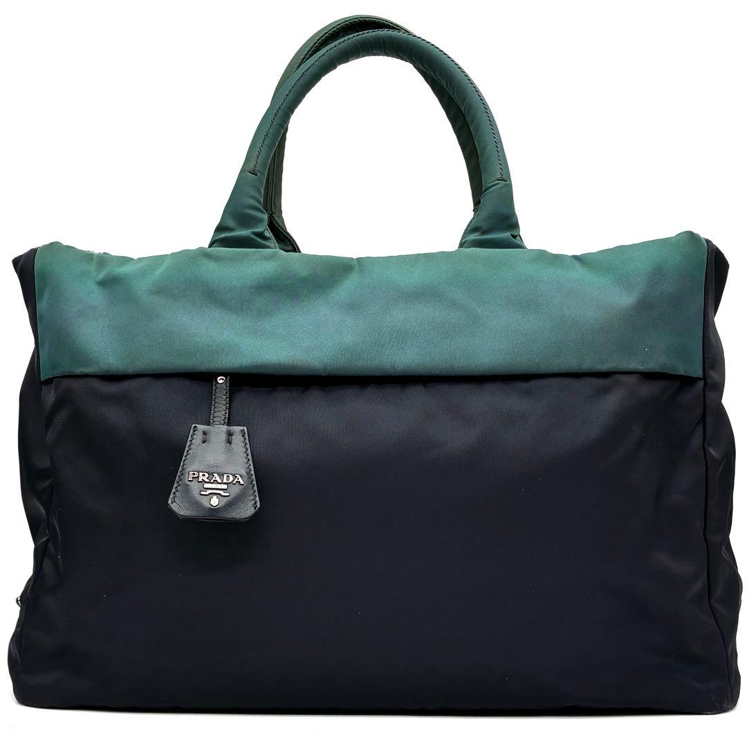 美品 プラダ 2way リバーシブル トートバッグ 三角ロゴ白タグ ユニセックス