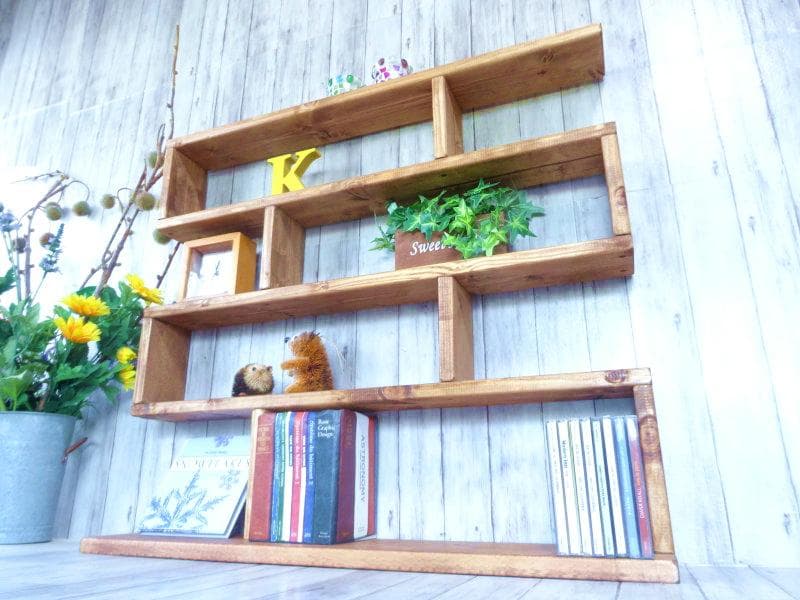 ハンドメイド ４段ラック 幅70cm (チーク色)