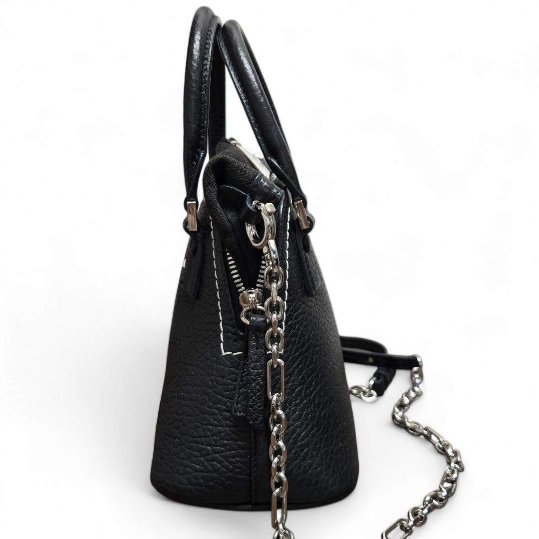 メゾンマルジェラ 5AC マイクロ チェーン ショルダーバッグ ブラック