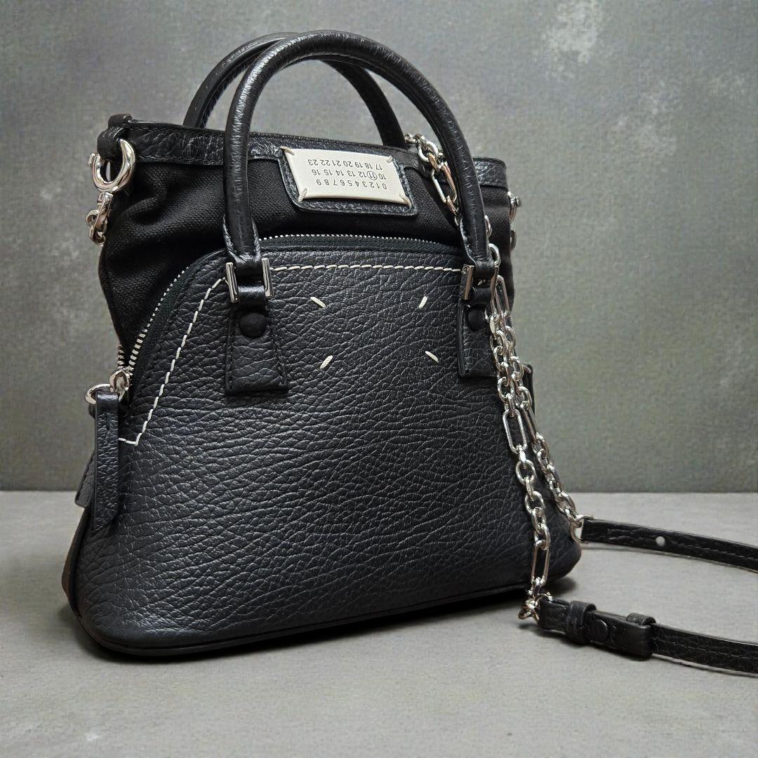 メゾンマルジェラ 5AC マイクロ チェーン ショルダーバッグ ブラック