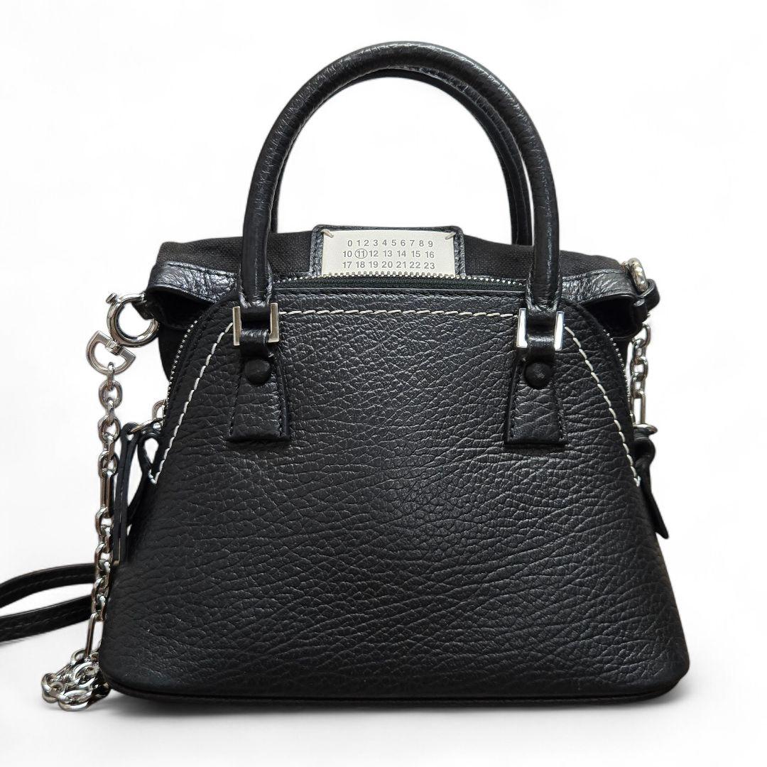 メゾンマルジェラ 5AC マイクロ チェーン ショルダーバッグ ブラック