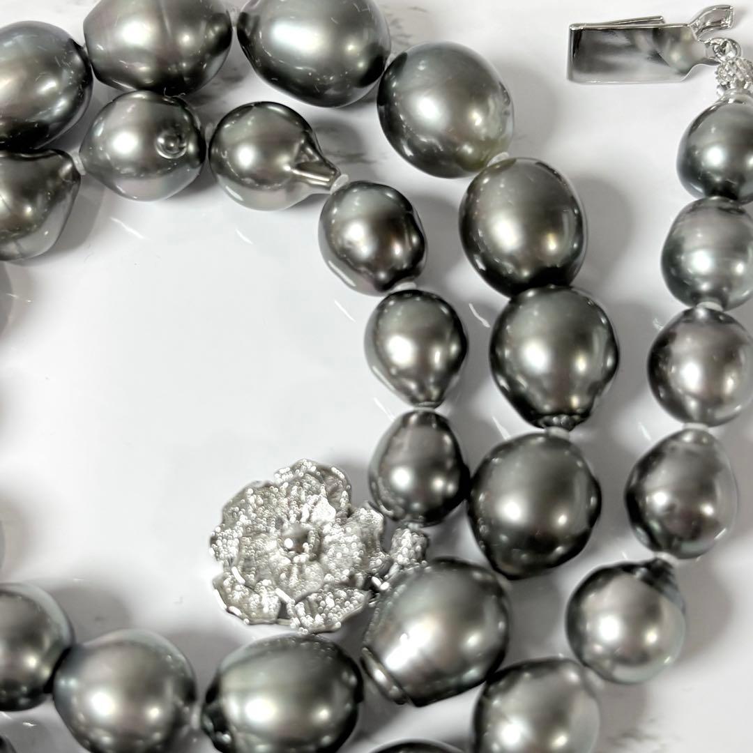 パール　黒蝶真珠　ネックレス　pearl necklace 真珠　シルバー