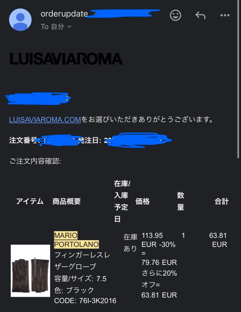 MARIO PORTOLANO　フィンガーレス　レザー　グローブ