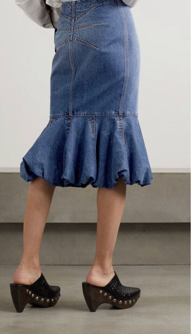 ユ*ニ様 Alaïa アライアFit and Flare デニムスカート