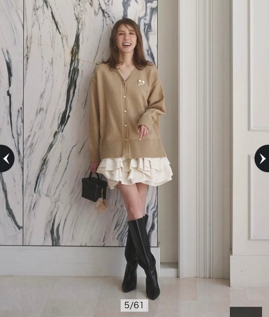 JUSGLITTY 〈美香さんコラボ〉カーデ×ペプラムワンピSET黒 ジャス