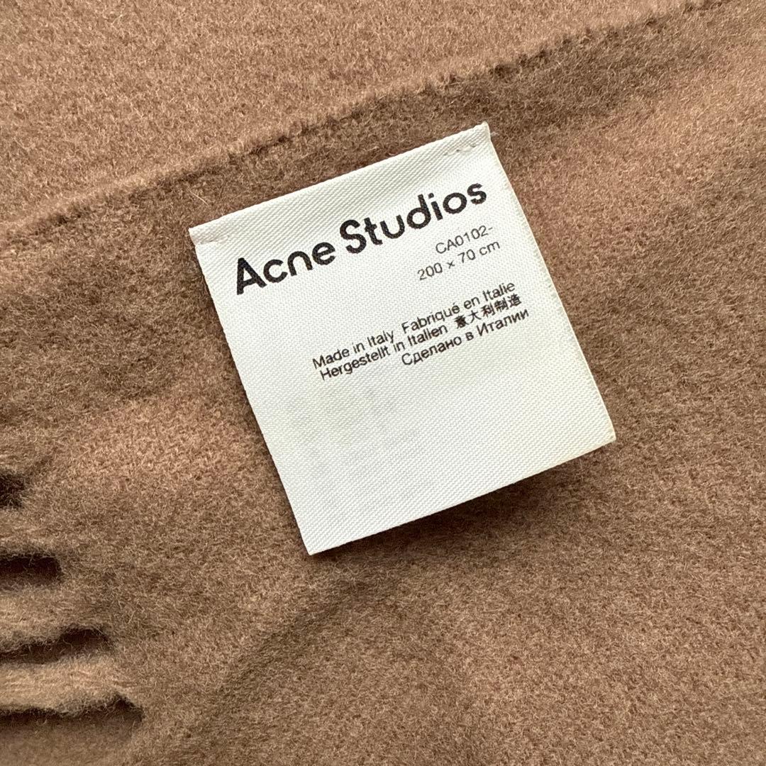 Acne Studios フリンジウールスカーフ オーバーサイズキャメルブラウン