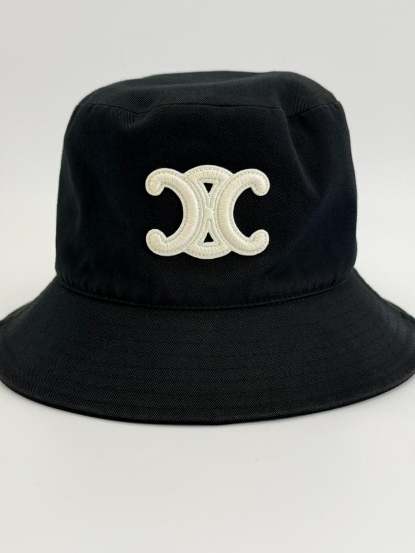 美品✨CELINE セリーヌ バケットハット トリオンフ 黒 Mサイズ 鑑定済