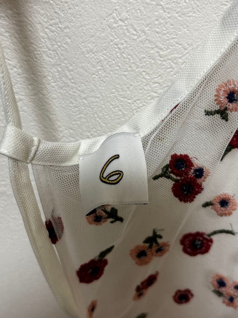 【8/3削除】6(ROKU)ナイロン チュール エンブロイダリー ワンピース