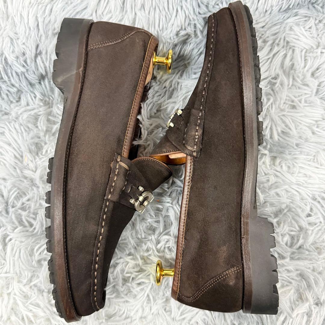 サルヴァトーレフェラガモ ガンチーニ ローファー 7EE ブラウン スエード