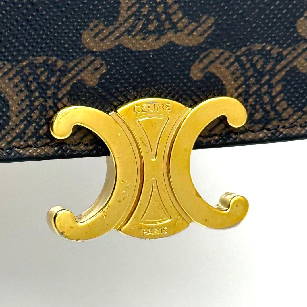 使用わずか❣️ セリーヌ トリオンフ コンパクト ブラウン 財布 P33