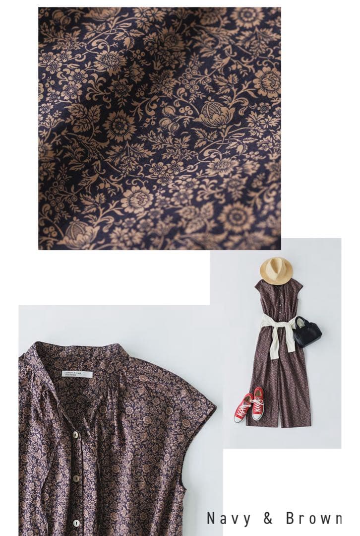 北欧、暮らしの道具店　リバティプリントのオールインワンM