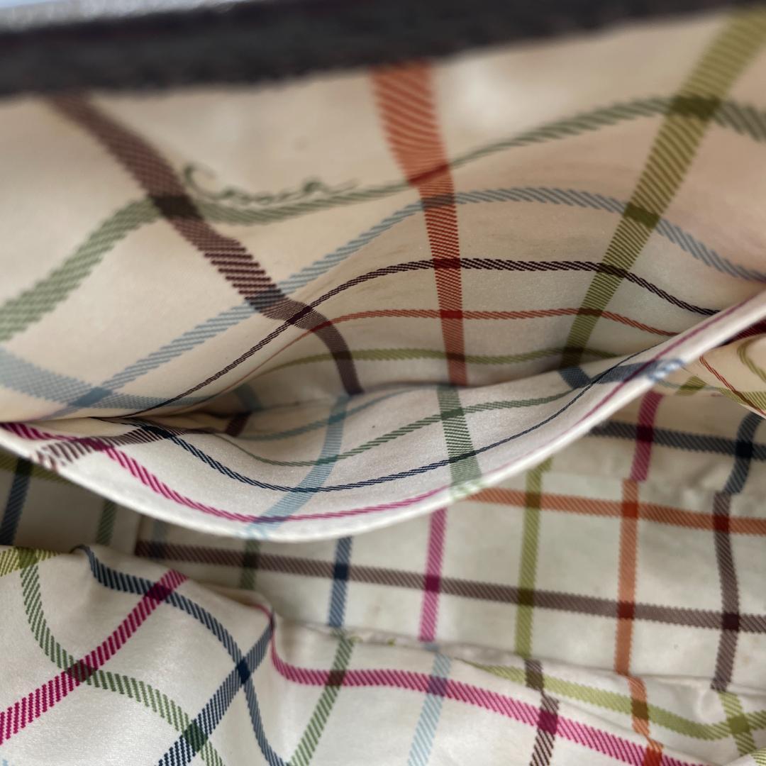 良品 COACH ショルダーバッグ キャンバス レザー ブラウン シグネチャー