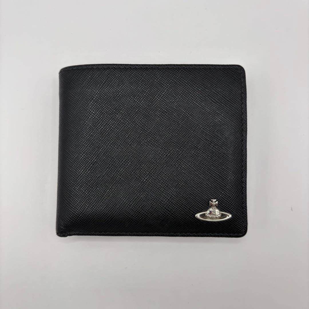 vivienne westwood 二つ折り財布　ブラック　シルバー　財布　黒