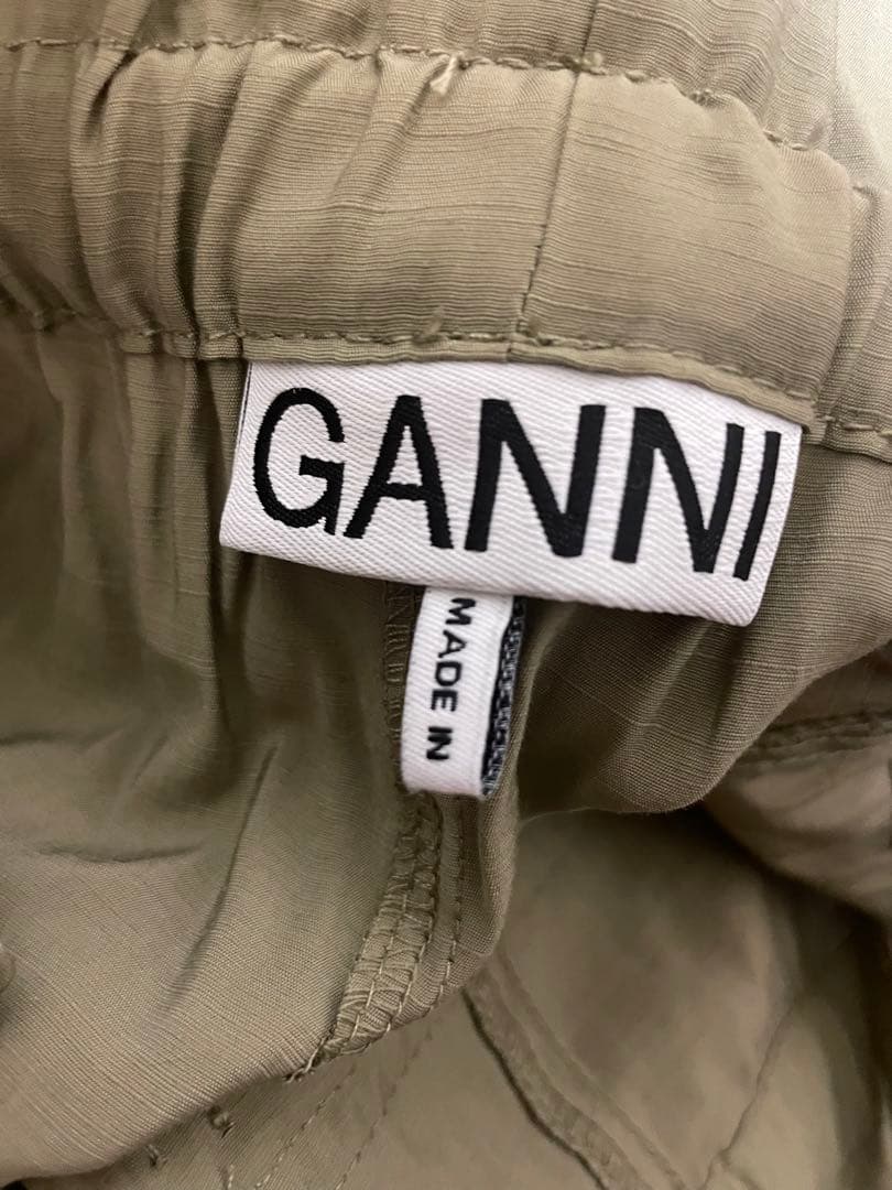 ganni ドローストリング カーゴパンツ