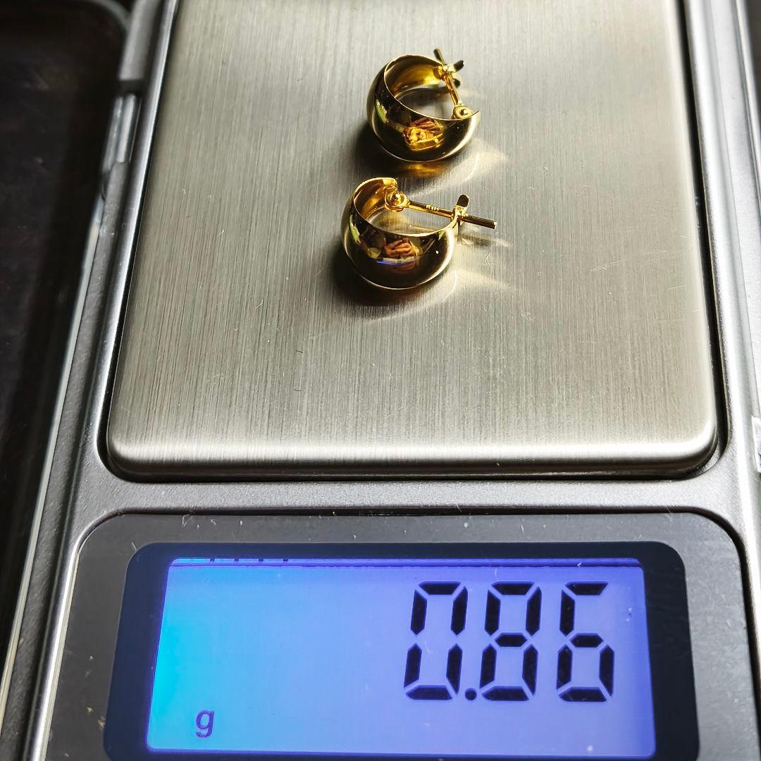 新品　K18 　月甲ピアス　約7x 10mm