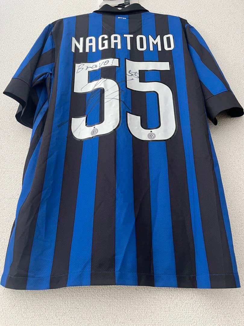 希少！長友佑都選手55 Nike インテルユニフォーム青黒 ストライプ　Mサイズ