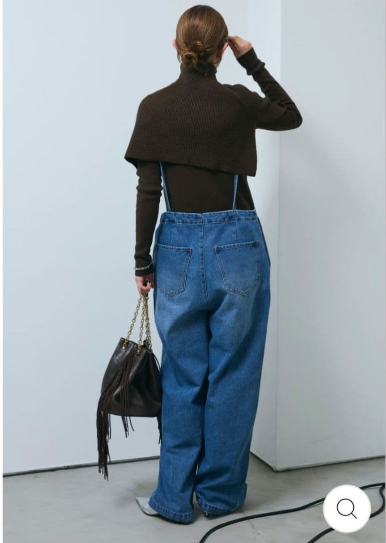 【新品未使用】★IAMALPHAケープアンサンブルニット&ジップサロペット