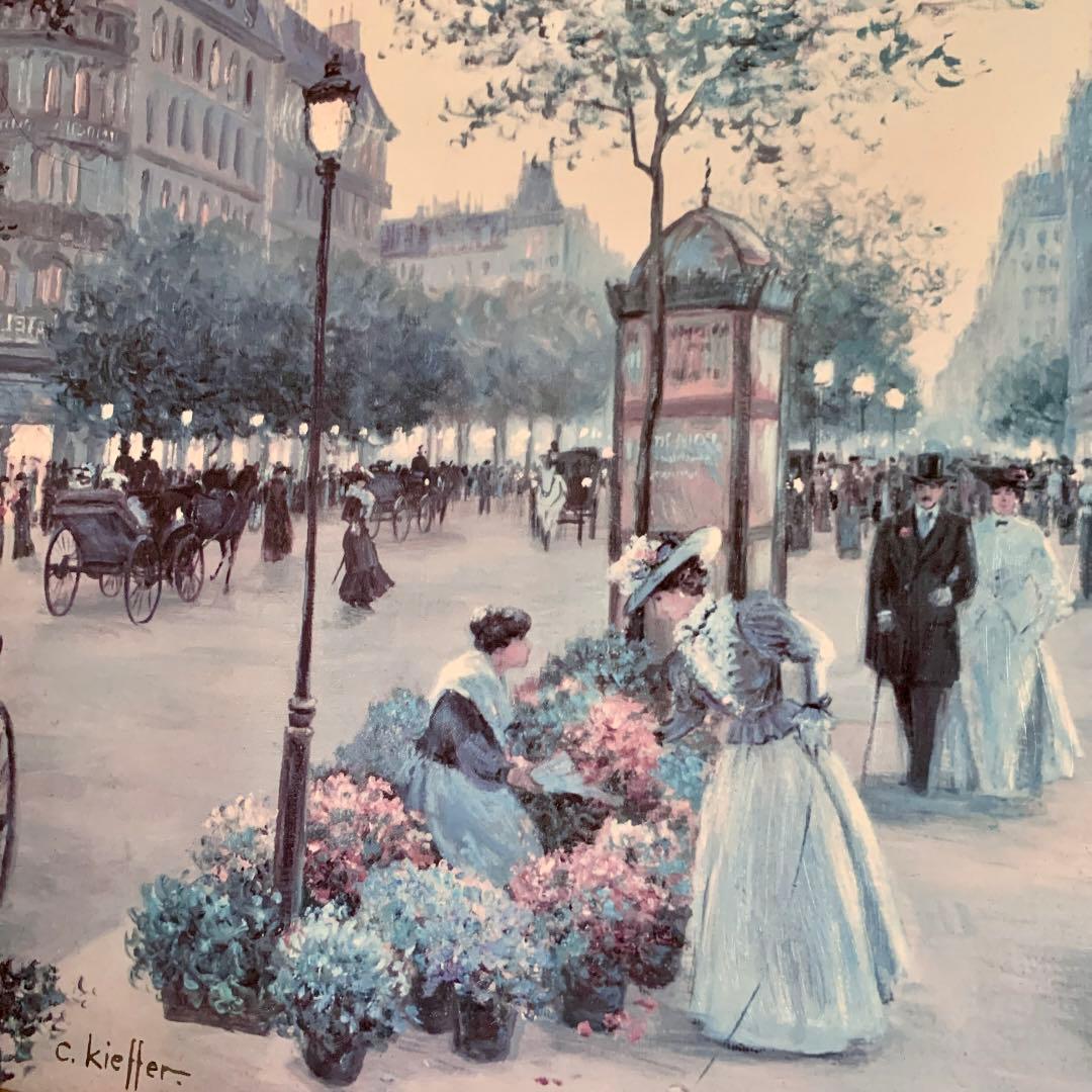 イタリアDemain 絵画 c.kieffer \"AN EVENING OUT\"